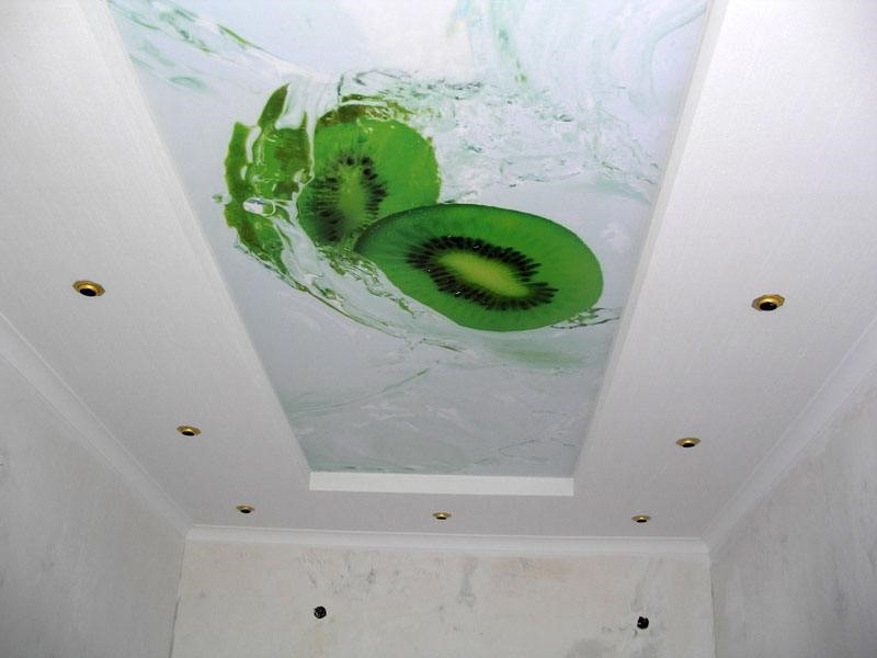 Тканевый натяжной потолок в туалете